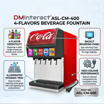 DMInteract ASL-CM-400 4 flavors Beverage Fountain Soda Cola Machine