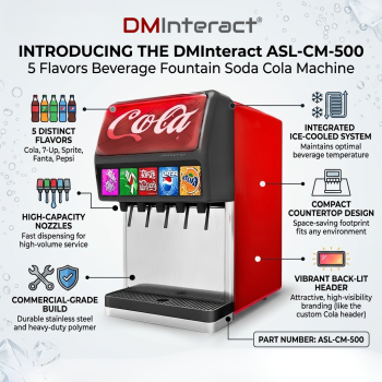 DMInteract ASL-CM-500 5 Flavors Beverage Fountain Soda Cola Machine