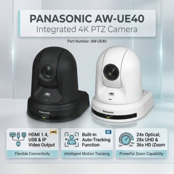 Panasonic AW-UE40 Integrated 4K 24x Optical Zoom with Auto Tracking PTZ Camera