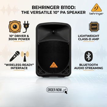 Behringer B110D 10" Wireless Bluetooth PA Speaker