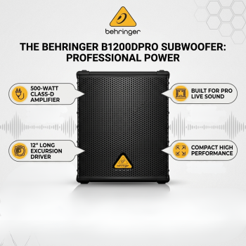 Behringer B1200DPRO 500-Watt 12" High-Performance PA Subwoofer
