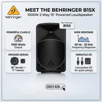 Behringer B15X 1000 Watt 2 Way 15" Powered Loudspeaker