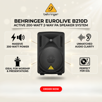 Behringer B210D Active 200-Watt 2-Way PA Speaker System