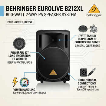 Behringer B212XL 800-Watt 2-Way PA Speaker System