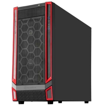 SilverStone SST-RL05BR-W Primera Series Computer Case (Black with Red Trim, Window)