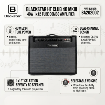 Blackstar BA202002 HT Club 40 MKIII 40W 1x12 Tube Combo Guitar Amplifier