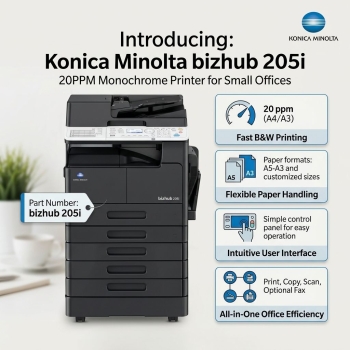 Konica Minolta bizhub 205i 20PPM for Small Offices Monochrome Printer