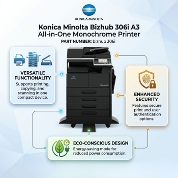 Konica Minolta Bizhub 306i 30 PPM A3 All-in-One Monochrome Printer