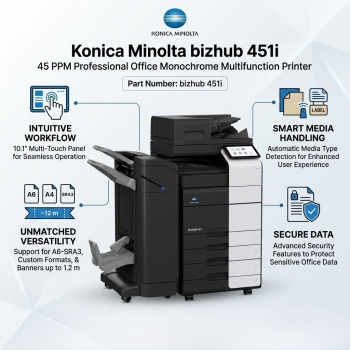 Konica Minolta bizhub 451i 45 PPM Professional Office Monochrome Multifunction Printer
