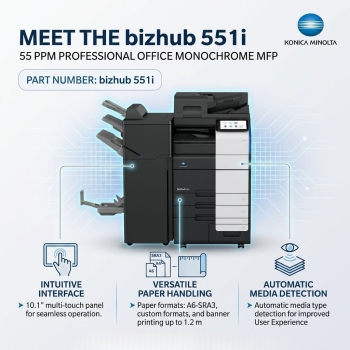 Konica Minolta bizhub 551i 55 PPM Professional Office Monochrome Multifunction Printer