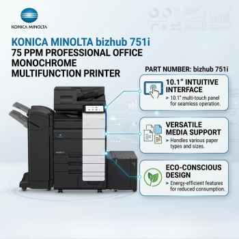 Konica Minolta bizhub 751i 75 PPM Professional Office Monochrome Multifunction Printer