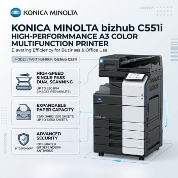 Konica Minolta bizhub C551i 55 PPM A3 Colour High-Speed Office Multifunction Printer