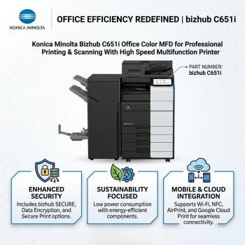 Konica Minolta Bizhub C651i High-Speed 65 PPM A3 Color Multifunction Office Printer