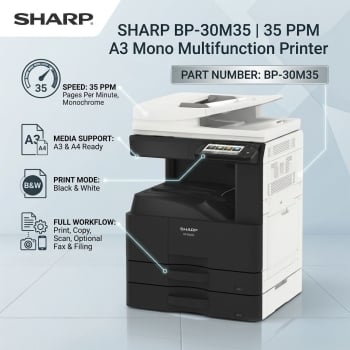 Sharp BP-30M35 35 PPM A3 PPM Mono Multifunction Printer