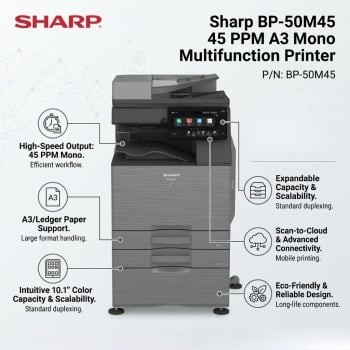 Sharp BP-50M45 45 PPM A3 PPM Mono Multifunction Printer