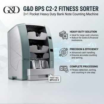 G&D BPS C2-2 Fitness Sorter 2+1 Pocket Heavy Duty Bank Note Counting Machine