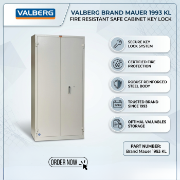 Valberg Brand Mauer 1993 KL Fire Resistant Safe Cabinet Key Lock