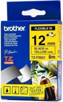 Brother TZ-FX631 Black on Yellow Flexible ID Tape