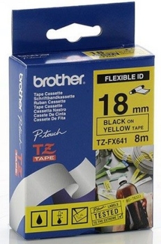 Brother TZ-FX641 Black on Yellow Flexible Tape