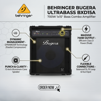 Behringer Bugera Ultrabass BXD15A 700w Bass Combo Amplifier