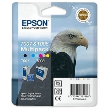 Epson T007 + T008 Twin Combination Pack - Retail Pack (untagged)