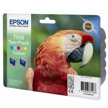 Epson T008 Colour Twin Pack - Retail Pack (untagged) 