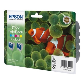 Epson T027 Colour Twin Pack - Retail Pack (untagged)