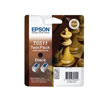 Epson T051 Black Ink Cartridge (Twin Pack) - Retail Pack (untagged)