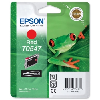 Epson Singlepack Red T0547 Ultra Chrome Hi-Gloss