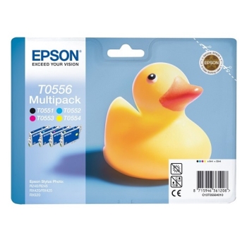 Epson T0556 Multipack ( Bk,C,M,Y) - Retail Pack (untagged)