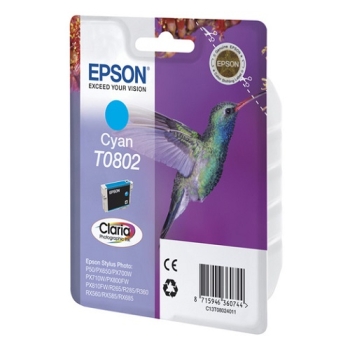Epson Singlepack Cyan T0802 Claria Photographic Ink