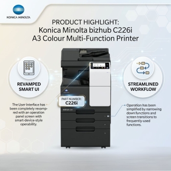 Konica Minolta bizhub C226i 22 PPM A3 Colour All-in-One Office Multifunction Printer
