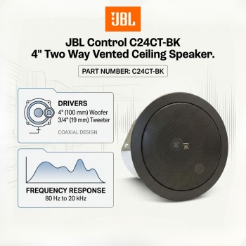 JBL Control C24CT-BK 4" Two Way Vented Ceiling Speaker (Each)