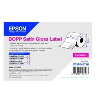 Epson BOPP Satin Gloss Label - Die-cut Roll: 76mm x 51mm, 2770 labels