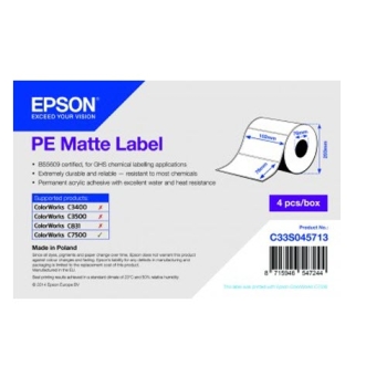 Epson PE Matte Label - Die-cut Roll: 102mm x 76mm, 1570 labels