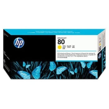HP 80 Yellow Original Printhead and Printhead Cleaner C4823A