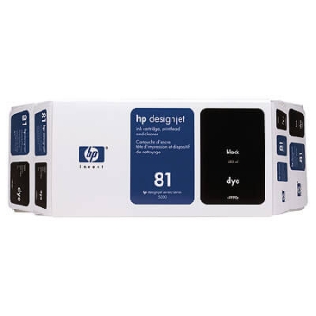HP 81 Dye Black Original Value Pack Printhead and Ink Cartridge C4990A