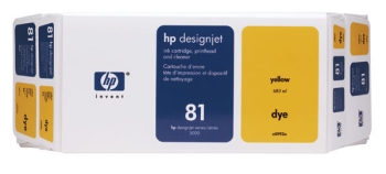 HP 81 Value Pack Yellow Original Dye Ink Cartridge and Printhead C4993A