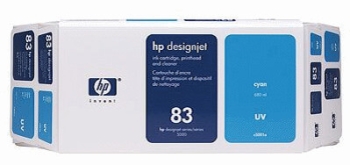 HP 83 680-ml Value Pack Cyan Original UV Ink Cartridge and Printhead C5001A
