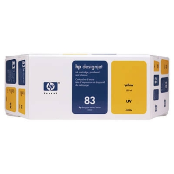 HP 83 680-ml Value Pack Yellow Original UV Ink Cartridge and Printhead C5003A
