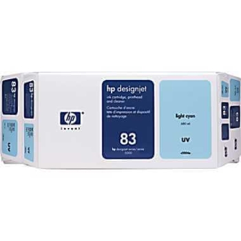 HP 83 680-ml Value Pack Light Cyan Original UV Ink Cartridge and Printhead C5004A