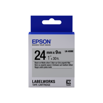 Epson Label Cartridge Matte LK-6SBE Black/Matt Silver 24mm (9m)