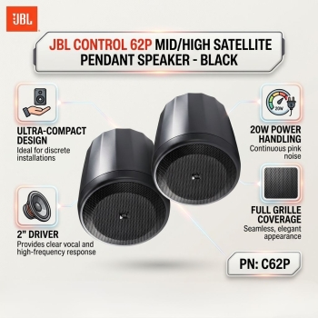 JBL Control 62P Mid/High Satellite Pendant Speaker - Black (Each)