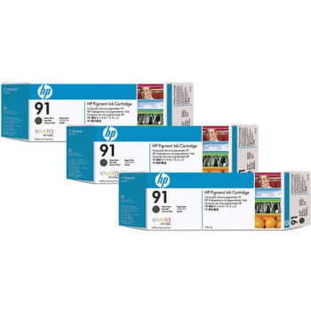 HP 91 775-ml 3-pack Matte Black Original Pigment Ink Cartridges C9480A