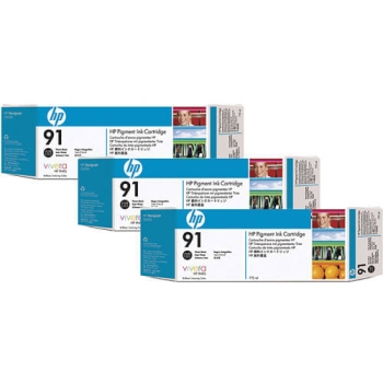 HP 91 775-ml 3-pack Photo Black Original Ink Cartridges C9481A