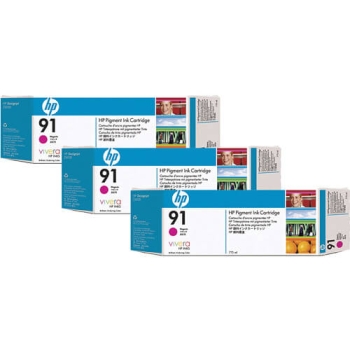 HP 91 775-ml 3-pack Magenta Original Ink Cartridges C9484A