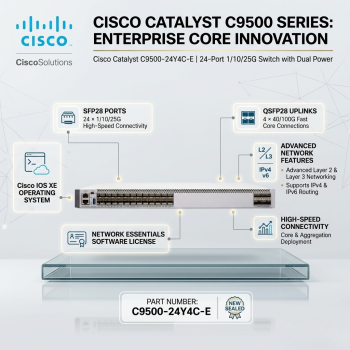 Cisco Catalyst  C9500-24Y4C-E | INM5V00ARC 24-port 1/10/25G switch Dual Power New Sealed