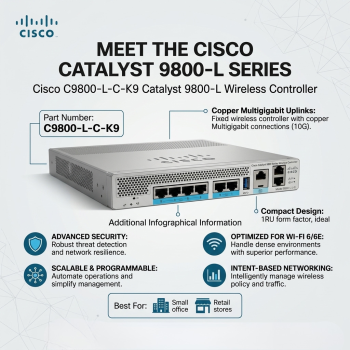 Cisco C9800-L-C-K9 Catalyst 9800-L Copper Uplink Wireless Controller – 10G Multigigabit
