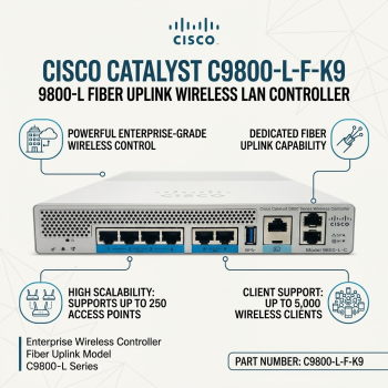 Cisco Catalyst C9800-L-F-K9 9800-L Fiber Uplink Wireless LAN Controller