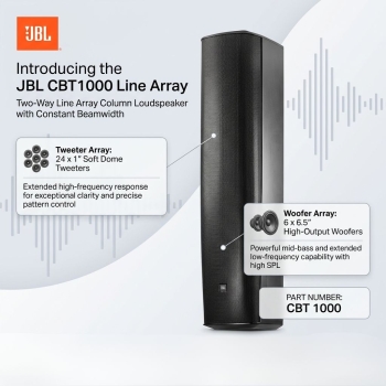 JBL CBT1000 Two-Way Line Array Column Loudspeaker with Constant Beamwidth (Each)